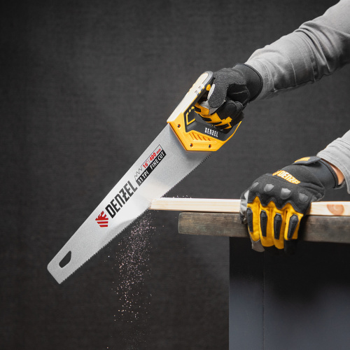 Ножовка по дереву, 400 мм, 11 TPI, зуб 3D, двухкомпонентная рукоятка Denzel по ценам производителя в Москве с доставкой по всей России