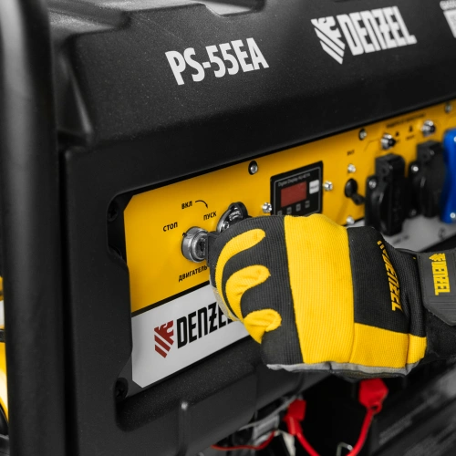 Генератор бензиновый PS 55 EA, 5.5 кВт, 230 В, 25 л, коннектор автоматики, электростартер Denzel по ценам производителя в Москве с доставкой по всей России