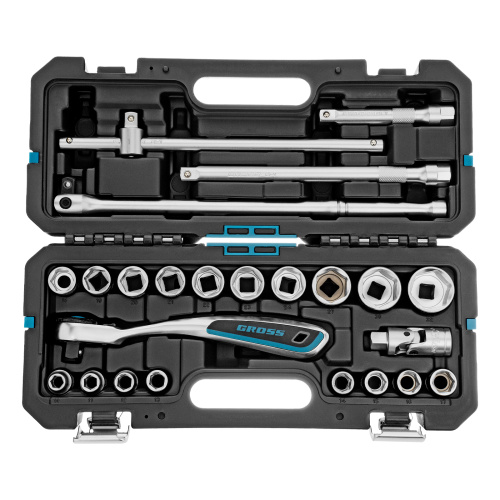 Набор инструментов, 1/2", CrV, 120 зубьев, 24 предмета Gross по ценам производителя в Москве с доставкой по всей России