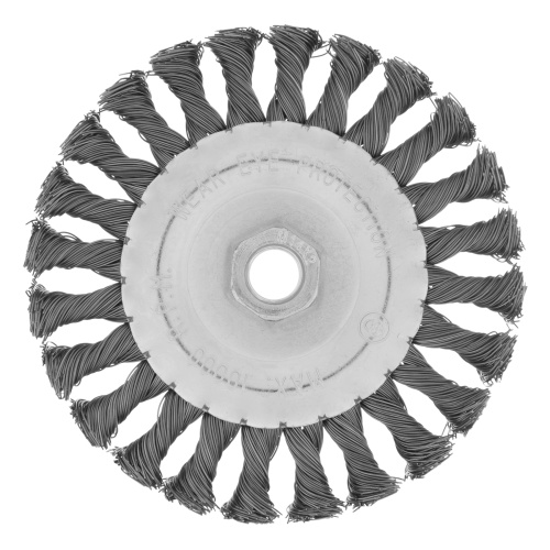 Щетка для УШМ 125 мм, М14, плоская, крученая проволока 0.5 мм Matrix по ценам производителя в Москве с доставкой по всей России