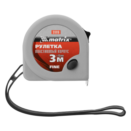 Рулетка Fine,3 м х 16 мм,пластиковый корпус Matrix по ценам производителя в Москве с доставкой по всей России