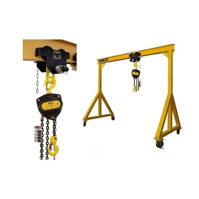 Мини-кран козловой МПУ OCALIFT 1,2т 2х2 метра мобильный ручной с талью СЕВЕР на каретке