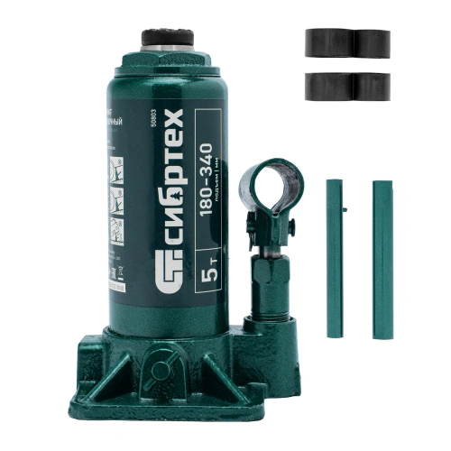 Домкрат гидравлический бутылочный, 5 т, 180-340 мм Сибртех по ценам производителя в Москве с доставкой по всей России