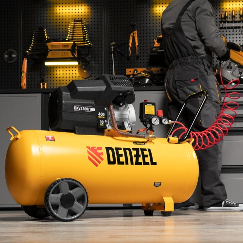Компрессор воздушный DKV2200/100, Х-PRO 2.2 кВт, 400 л/мин, 100л Denzel по ценам производителя в Москве с доставкой по всей России