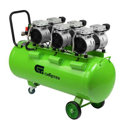 Компрессор безмаслянный малошумный МБ 2250/100, 2250 Вт, 100л, 400 л/мин Сибртех по ценам производителя в Москве с доставкой по всей России