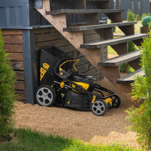 Газонокосилка аккумуляторная бесщет. DLM-460, 460 мм, травосб. 65 л., Li-Ion, 40 В Denzel по ценам производителя в Москве с доставкой по всей России