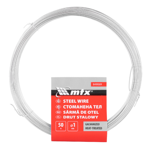 Проволока стальная 50 м, оцинкованная, термообработанная 1 мм Сибртех по ценам производителя в Москве с доставкой по всей России