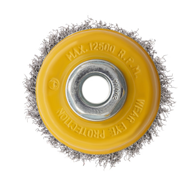 Щетка для УШМ, 75 мм, "Чашка", витая нержавеющая проволока 0.3 мм, М14 Denzel по ценам производителя в Москве с доставкой по всей России