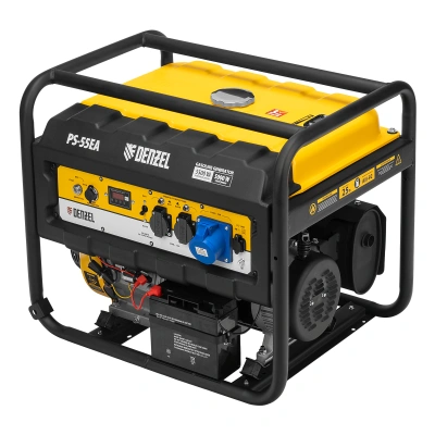 Генератор бензиновый PS 55 EA, 5.5 кВт, 230 В, 25 л, коннектор автоматики, электростартер Denzel по ценам производителя в Москве с доставкой по всей России