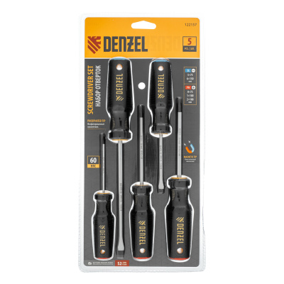 Набор отверток, 5 шт., PH+SL, S2, 3к рукоятка Denzel по ценам производителя в Москве с доставкой по всей России