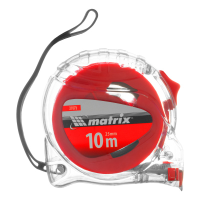 Рулетка Crystal,10 м х 25 мм,корпус из поликарбоната Matrix по ценам производителя в Москве с доставкой по всей России