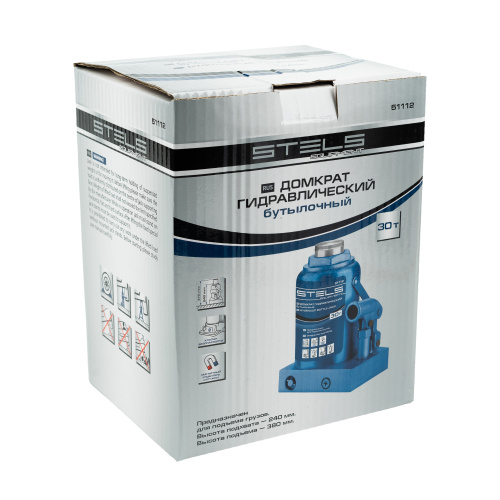 Домкрат гидравлический бутылочный, 30 т, H подъема 240-370 мм Stels по ценам производителя в Москве с доставкой по всей России