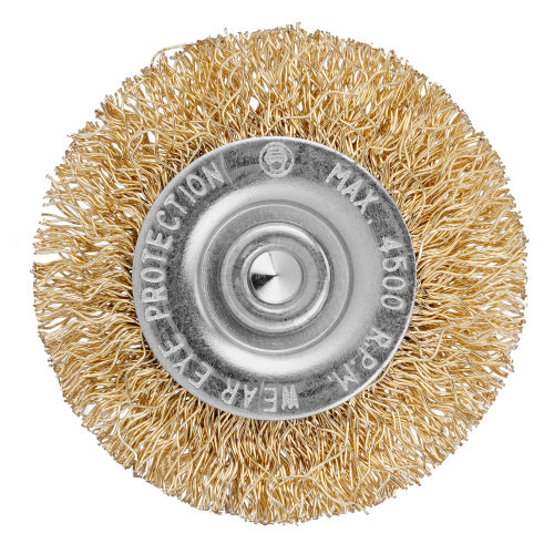 Щетка для дрели, 50 мм, плоская со шпилькой, латунированная витая проволока Matrix по ценам производителя в Москве с доставкой по всей России