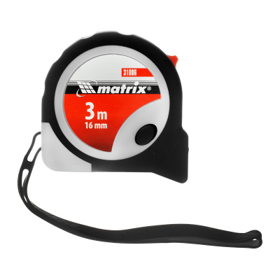 Рулетка Continuous fixation,3 м х 16 мм,двухкомпонентный корпус,плавная фиксация Matrix по ценам производителя в Москве с доставкой по всей России