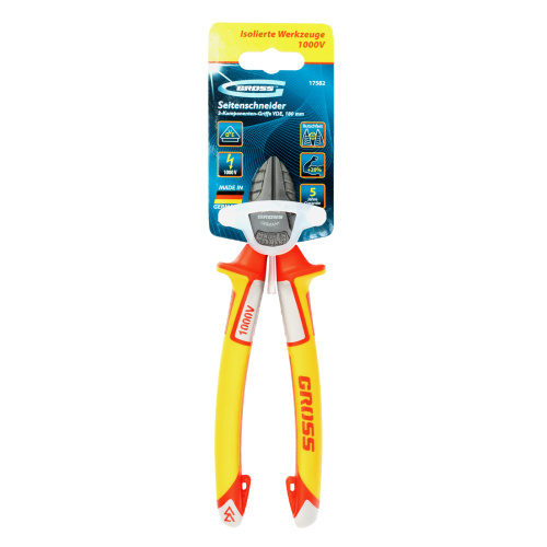 Бокорезы, диэлектрические рукоятки, до 1000 В, трехкомпонентные рукоятки, 180 мм Gross по ценам производителя в Москве с доставкой по всей России