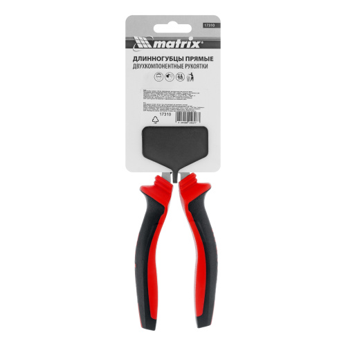 Длинногубцы прямые, 180 мм, хром-ванадий, двухкомпонентные рукоятки Matrix по ценам производителя в Москве с доставкой по всей России