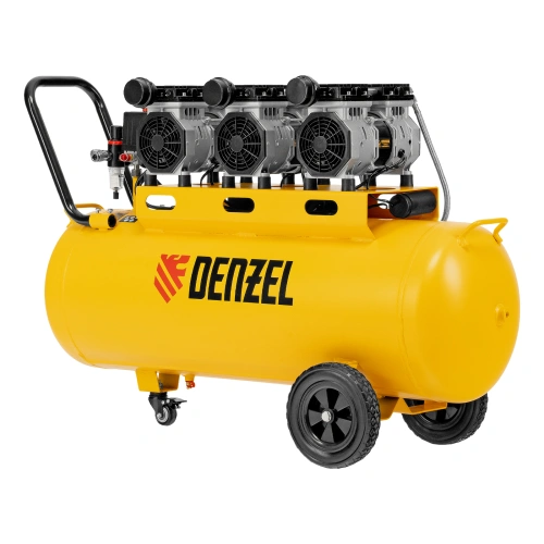 Компрессор безмасляный, малошумный DLS 1800/100,1800 Вт, 3x600, 100 л, 345 л/мин Denzel по ценам производителя в Москве с доставкой по всей России