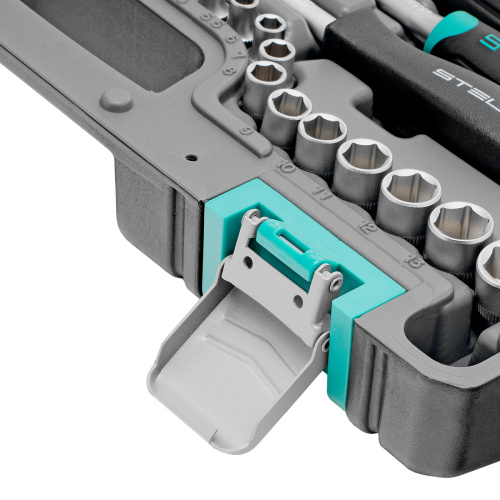 Набор инструментов, 1/2", 1/4", CrV, пластиковый кейс 69 предметов Stels по ценам производителя в Москве с доставкой по всей России