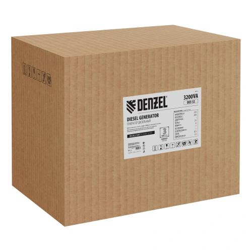 Генератор дизельный DES-32, 3,2 кВт, 230 В, 11 л, ручной стартер Denzel по ценам производителя в Москве с доставкой по всей России