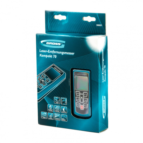 Дальномер лазерный Kompakt 70,от 0,05 до 70 м,функц, Пифагора,площадь,объем,таймер Gross по ценам производителя в Москве с доставкой по всей России