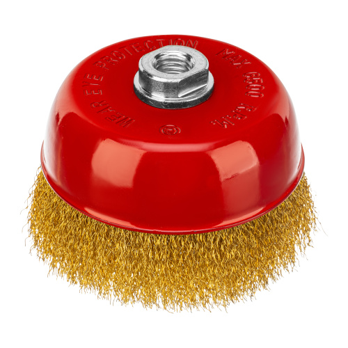 Щетка для УШМ, 125 мм, М14, "чашка", латунированная витая проволока Matrix по ценам производителя в Москве с доставкой по всей России