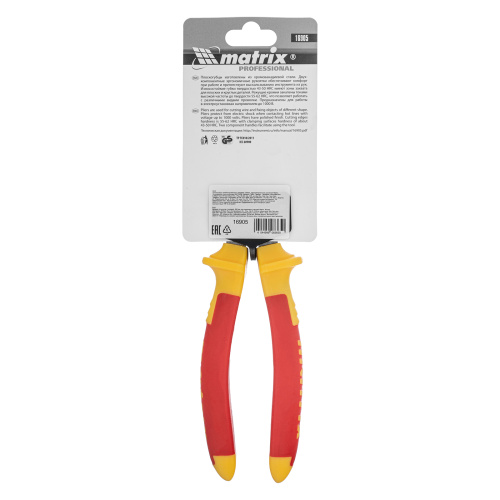 Плоскогубцы комбинированные Insulated, 200 мм, двухкомпонентные рукоятки Matrix Professional по ценам производителя в Москве с доставкой по всей России