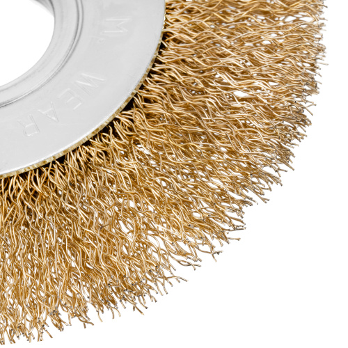 Щетка для УШМ, 100 мм, посадка 22.2 мм, плоская, латунированная витая проволока Matrix по ценам производителя в Москве с доставкой по всей России