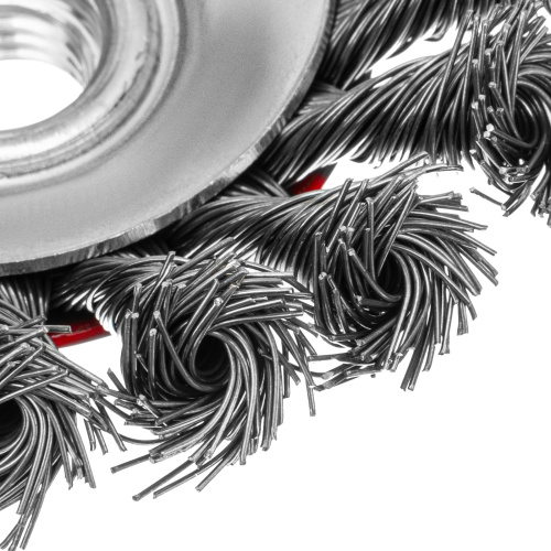 Щетка для УШМ, 100 мм, М14, "тарелка", крученая проволока 0.5 мм Matrix по ценам производителя в Москве с доставкой по всей России