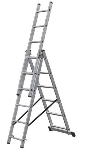 Лестница 3-х секционная алюминиевая 3*6 по ценам производителя в Москве с доставкой по всей России