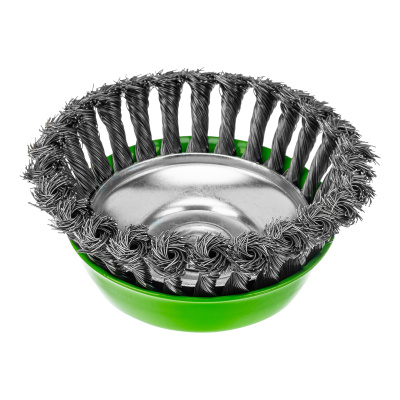 Щетка для УШМ, 125 мм, М14, "чашка", крученая металлическая проволока Сибртех по ценам производителя в Москве с доставкой по всей России