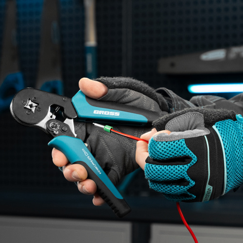 Клещи (пресс-клещи) для обжима наконечников электропроводов с сечением 0.25-8 мм2 Gross по ценам производителя в Москве с доставкой по всей России