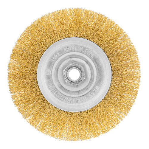 Щетка для УШМ, 150 мм, М14, плоская, латунированная витая проволока Matrix по ценам производителя в Москве с доставкой по всей России