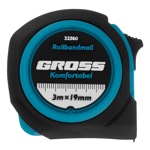 Рулетка Komfortabel 3 м х 19 мм,обрезиненный корпус Gross по ценам производителя в Москве с доставкой по всей России