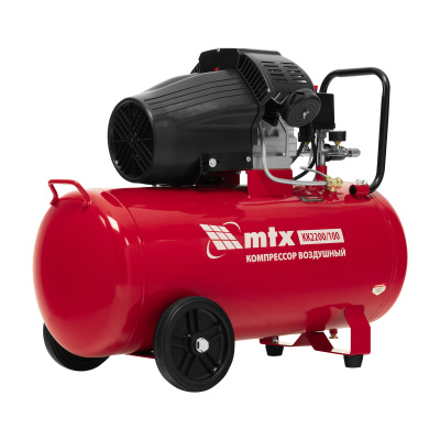 Компрессор воздушный КК-2200/100, 2,2 кВт, 350 л/мин, 100 л, прямой привод, масляный MTX по ценам производителя в Москве с доставкой по всей России