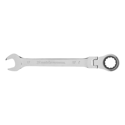 Ключ комбинированный трещоточный, 17 мм, CrV, шарнирный, зеркальный хром Matrix Professional по ценам производителя в Москве с доставкой по всей России
