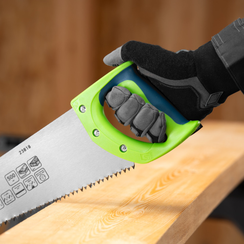 Ножовка по дереву "Зубец", 500 мм, шаг зуба 7 мм, каленый зуб 2D, двухкомпонентная рукоятка Сибртех по ценам производителя в Москве с доставкой по всей России