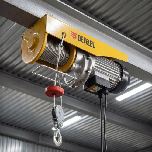 Тельфер электрический TF-800, 0.8 т, 1300 Вт, высота 12 м, 8 м/мин Denzel по ценам производителя в Москве с доставкой по всей России
