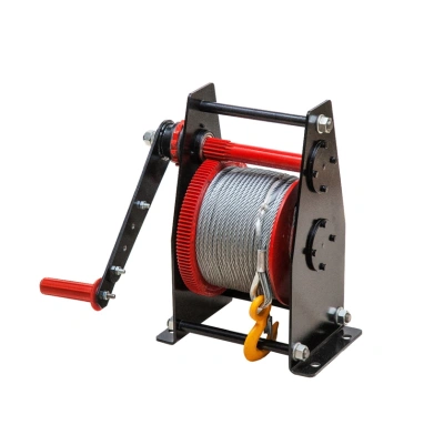 Лебедка ручная барабанная с тросом 500/1000кг  60м с храповым механизмом и полиспастом TOR ЛР по ценам производителя в Москве с доставкой по всей России