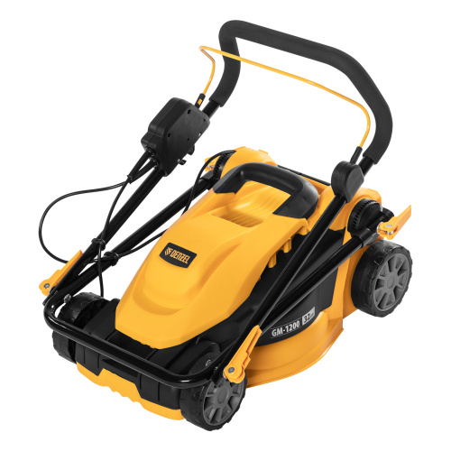 Газонокосилка электрическая GM-1200, 1200 Вт, ширина 32 см, 3 уровня, травосборник 25 л. Denzel по ценам производителя в Москве с доставкой по всей России
