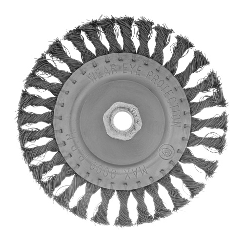Щетка для УШМ 150 мм, М14, плоская, крученая проволока 0.35 мм Matrix по ценам производителя в Москве с доставкой по всей России