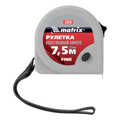 Рулетка Fine,7,5 м х 25 мм,пластиковый корпус Matrix по ценам производителя в Москве с доставкой по всей России