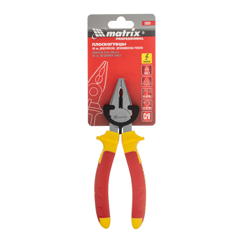Плоскогубцы комбинированные, Insulated, 160 мм, двухкомпонентные рукоятки Matrix Professional по ценам производителя в Москве с доставкой по всей России