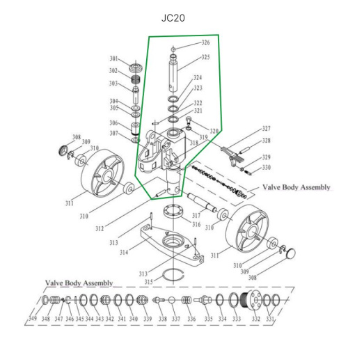 Гидроузел в сборе для гидравлических тележек DF25 по ценам производителя в Москве с доставкой по всей России