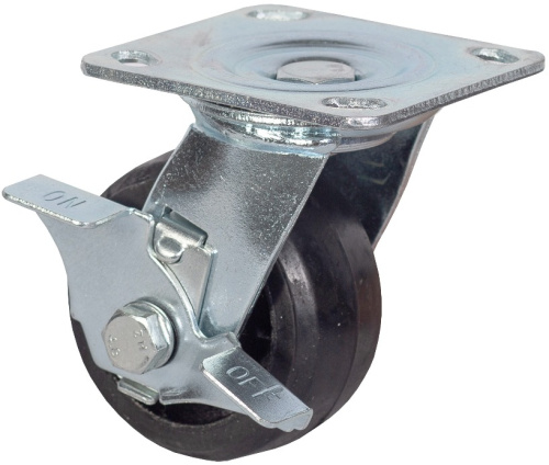 Колесо большегрузное поворотное с тормозом обрезиненное 150 мм - SCdb 63 по ценам производителя в Москве с доставкой по всей России