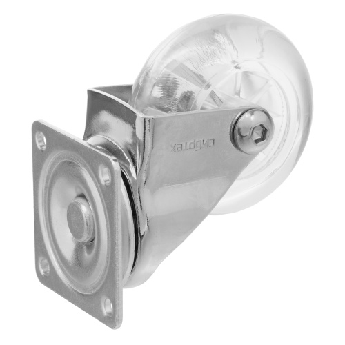 Колесо ПУ прозрачное поворотное d-50 мм, крепление платформенное Сибртех по ценам производителя в Москве с доставкой по всей России