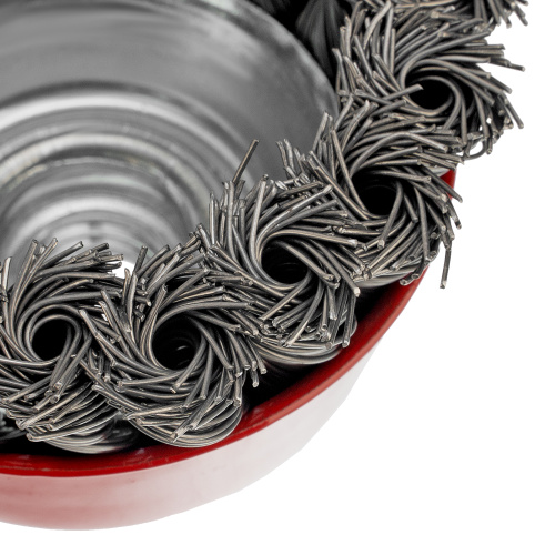 Щетка для УШМ, 75 мм, М14, "чашка", крученая проволока 0.5 мм Matrix по ценам производителя в Москве с доставкой по всей России