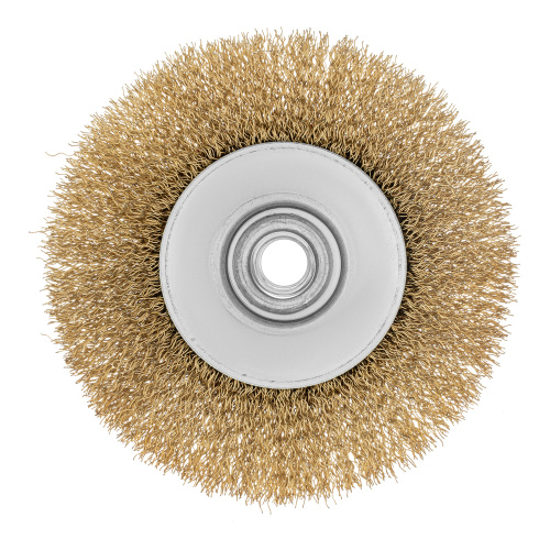 Щетка для УШМ, 115 мм, М14, "тарелка", латунированная витая проволока Matrix по ценам производителя в Москве с доставкой по всей России