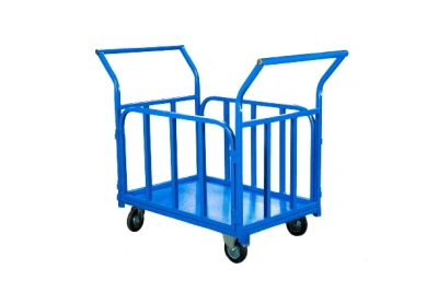 Тележка платформенная TOR ТП-Б (800х1400) с бортами и двумя ручками (колеса 160)