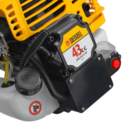 Триммер бензиновый DT-43E, 43 см3, неразъемная штанга, электростартер, состоит из 2 частей Denzel по ценам производителя в Москве с доставкой по всей России