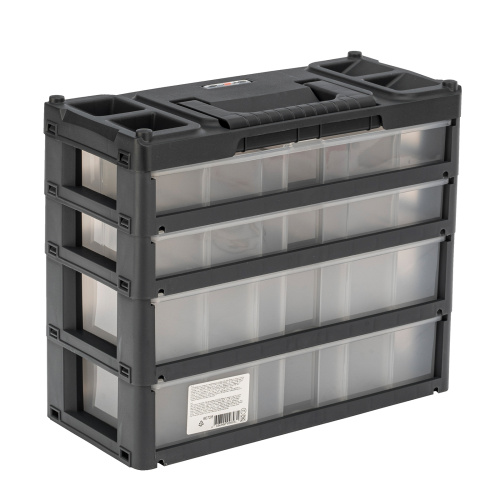 Органайзер для хранения с выдвижными лотками 310х150х260мм, 4 секции, пластик Stels по ценам производителя в Москве с доставкой по всей России